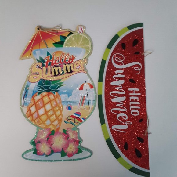 Hello Summer Die-Cut Signs (Set of 2) - Picture 1 of 3